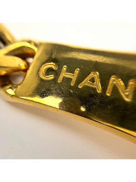 Chanel CC Logo Chain Belt Leather Gold Black